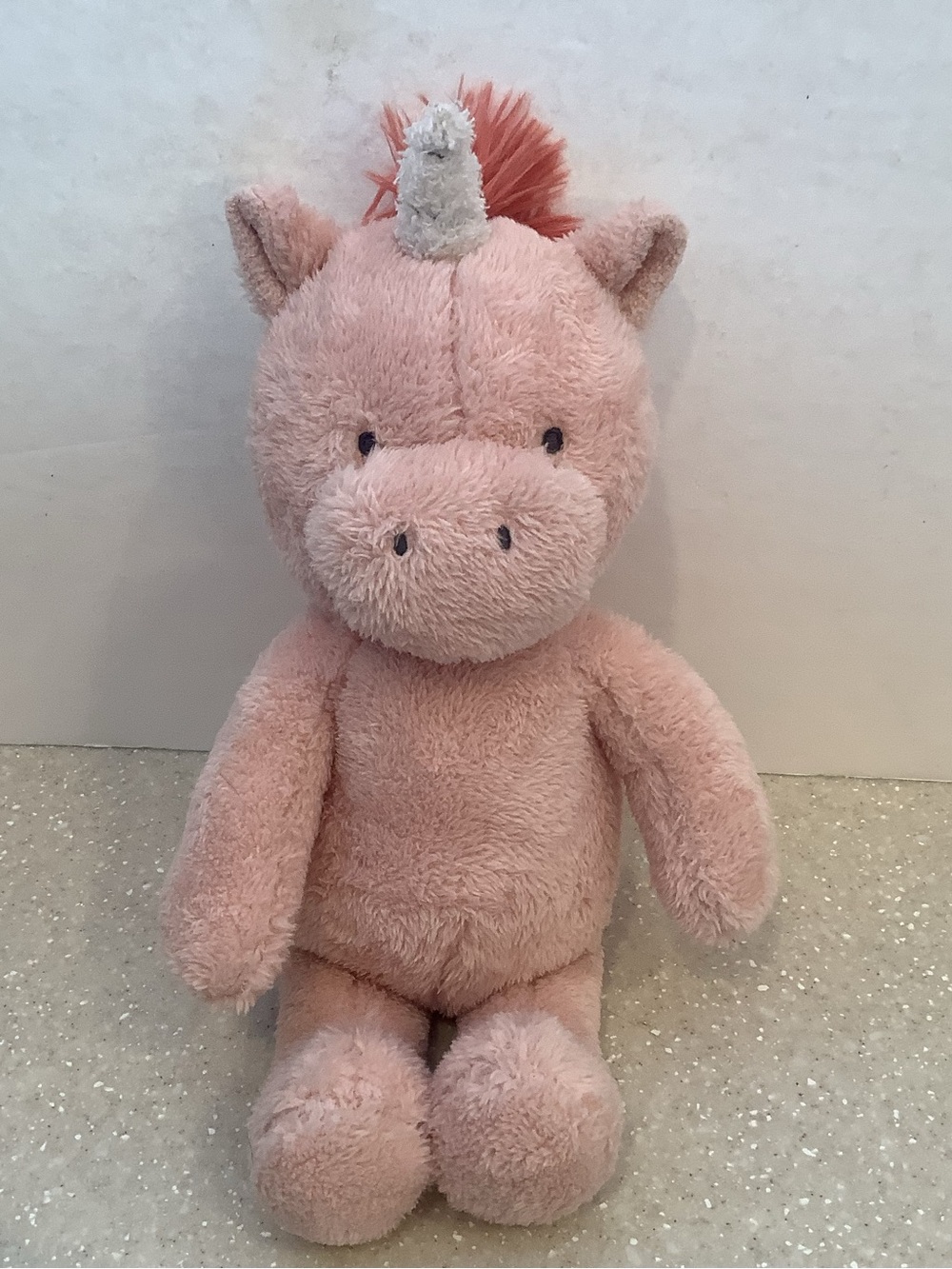 cloud island Pink Peach Plush Unicorn Stuffed Animal Soft Toy Lovey